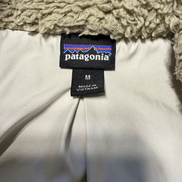 Patagonia Womens Los Gatos Fleece Jacket Sherpa Full Zip Tan Cozy Soft Warm M - Picture 5 of 12